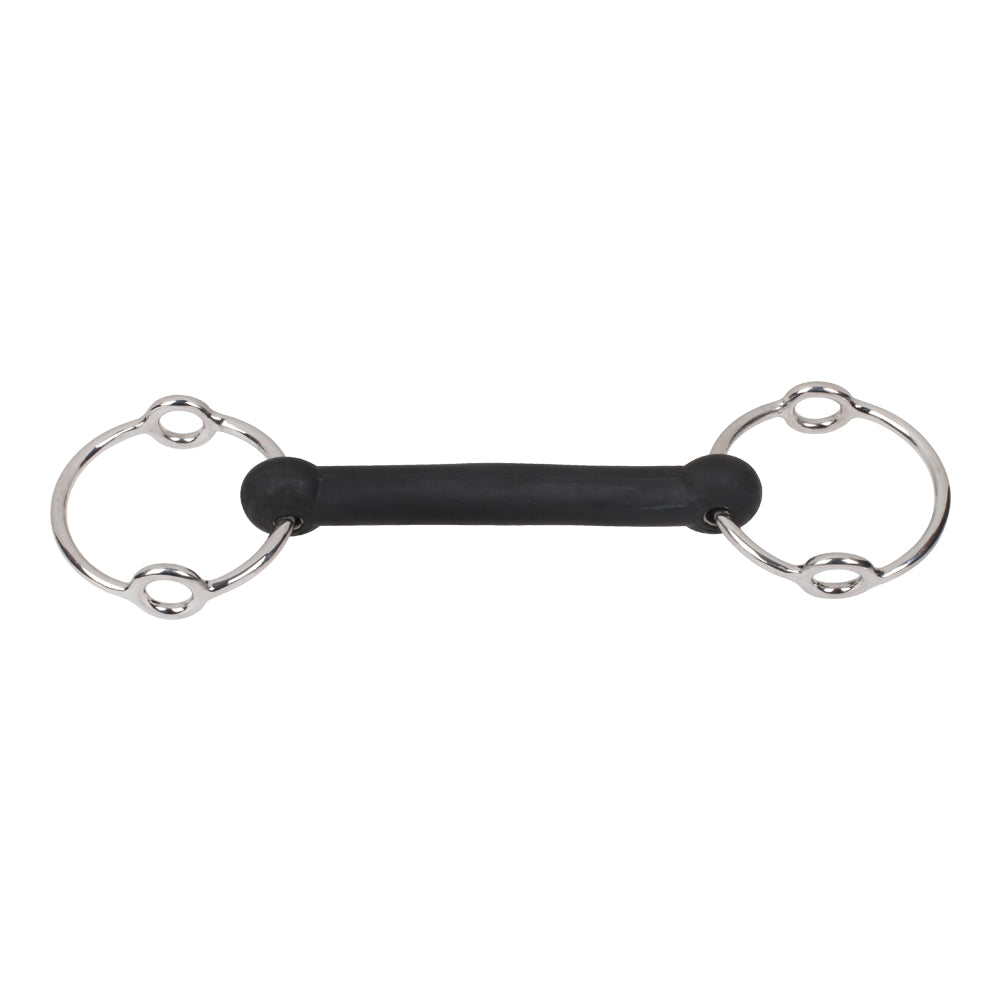 Multi-Ring Loose Ring Snaffle Bit with Rubber Mullen Mouth Mouthpiece | BI-0073