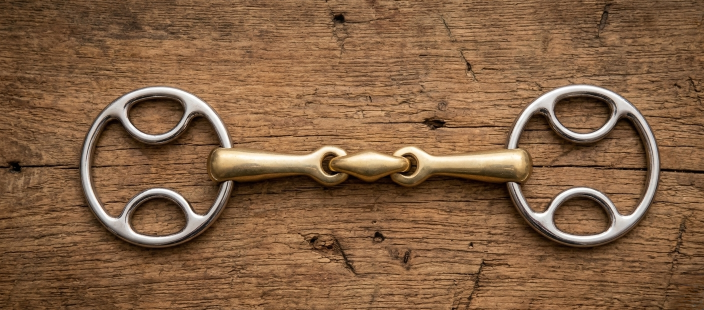 Beval Loose Ring Lozenge Double Jointed Brass Snaffle Bit – Premium Horse Training & Riding Bit