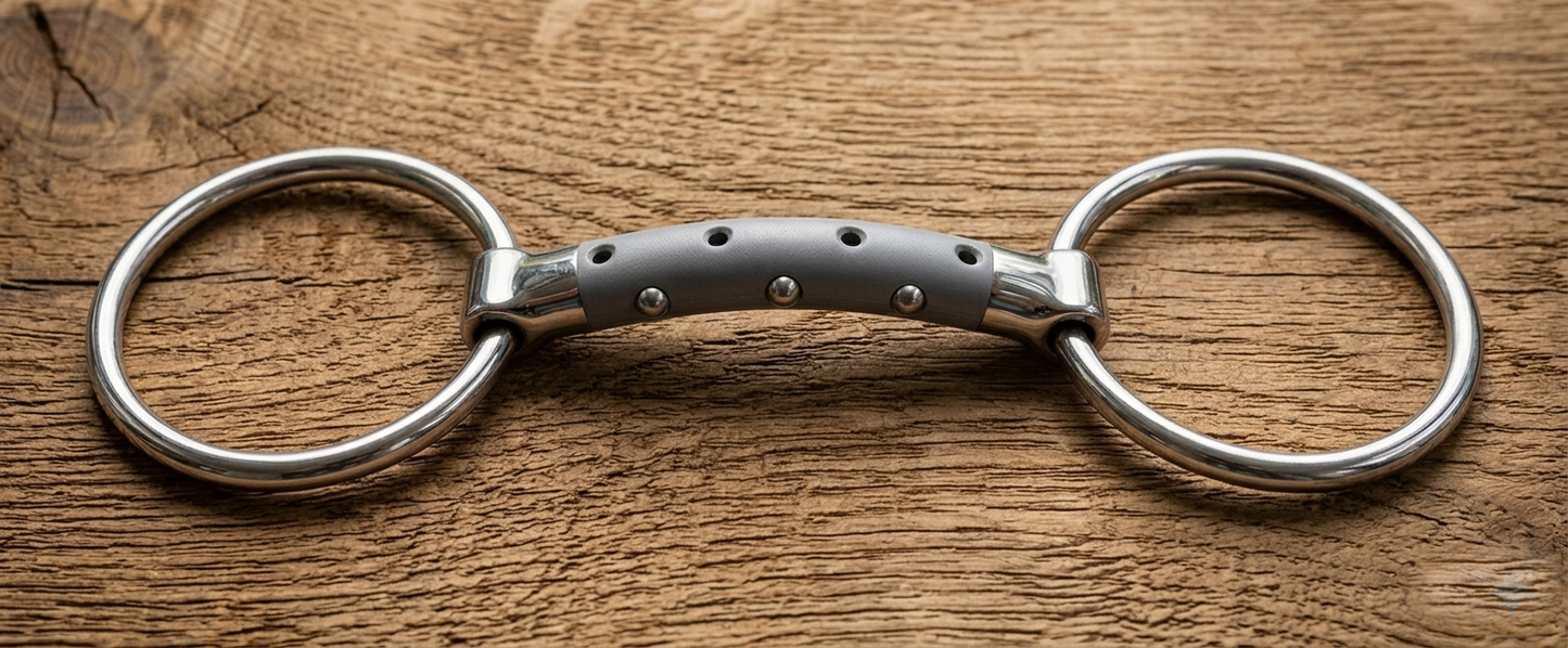 Windsucking Titanium Loose Ring Bit – Curved Mouth, Sandblasted Grip