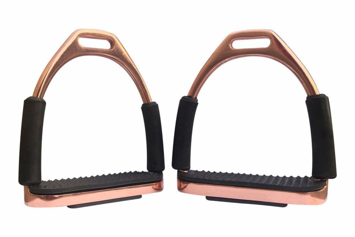 Rose Gold Flexible Stirrups - Stainless Steel Horse Riding Stirrups