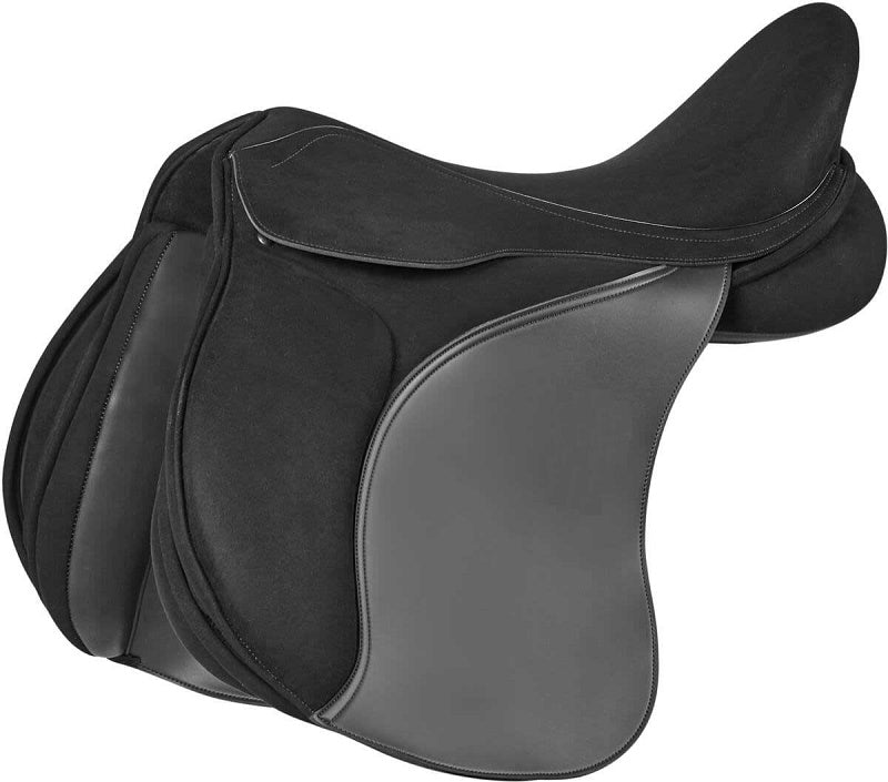 English Jumping Saddle | Black & Grey Premium Leather | Blus Industries