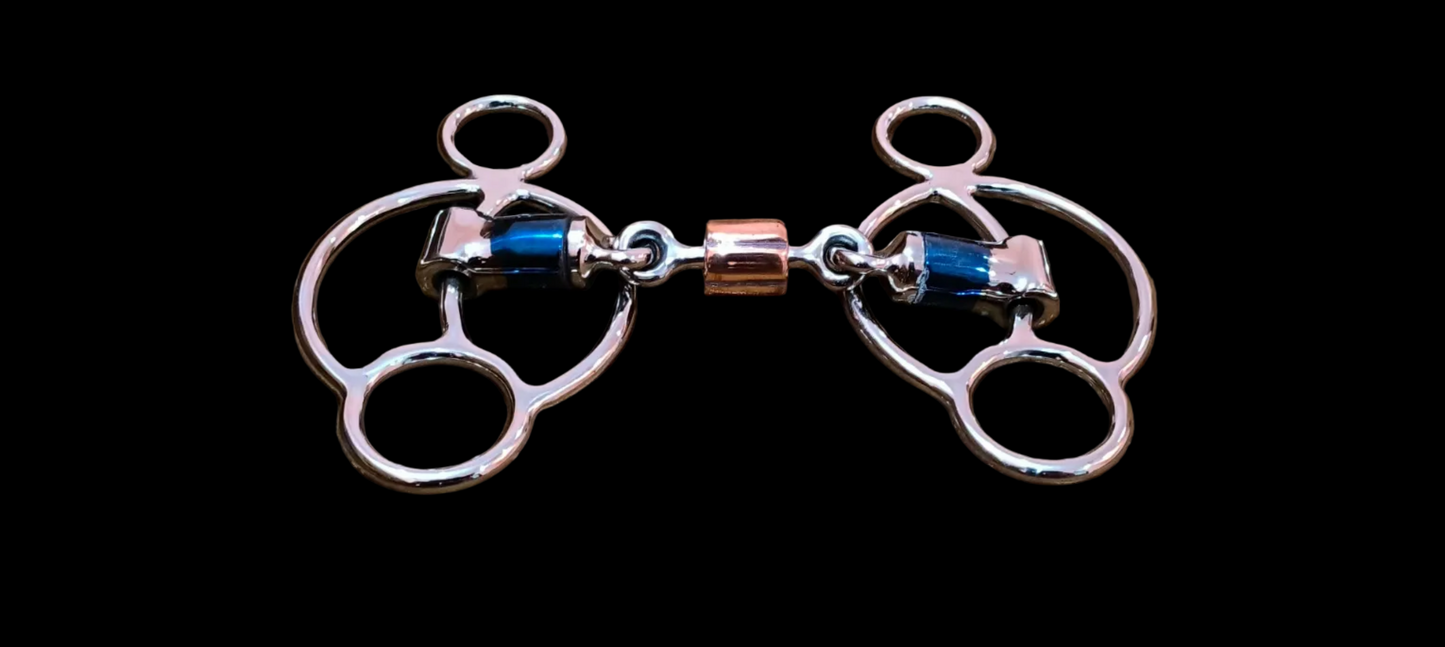 Slick 50 Sweet Iron Double-Jointed Horse Bit with Copper Roller for Soft Control & Training Performance