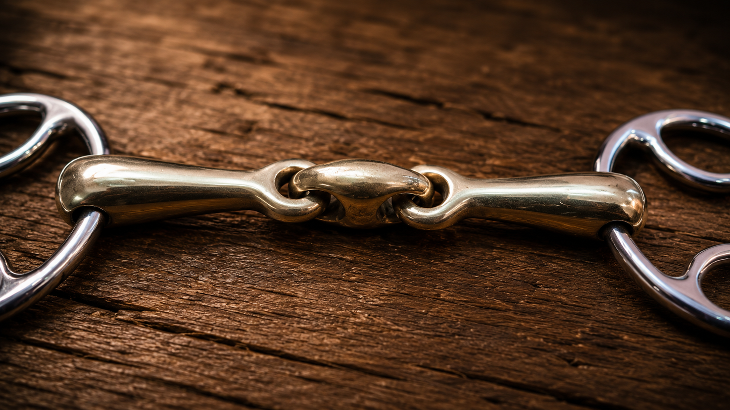 Beval Loose Ring Lozenge Double Jointed Brass Snaffle Bit – Premium Horse Training & Riding Bit