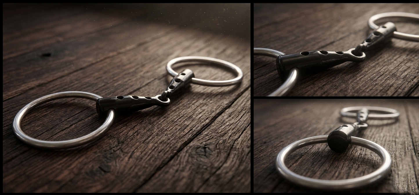 Titanium Windsucking Loose Ring Snaffle Bit – Anti-Cribbing Horse Bit for Control & Comfort
