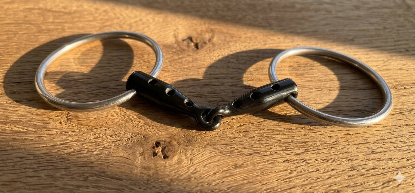 Titanium Windsucking Loose Ring Snaffle Bit – Anti-Cribbing Horse Bit for Control & Comfort
