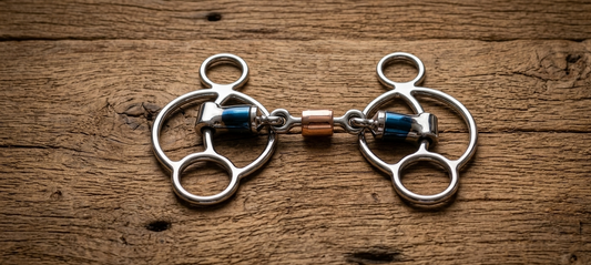 Slick 50 Sweet Iron Double-Jointed Horse Bit with Copper Roller for Soft Control & Training Performance