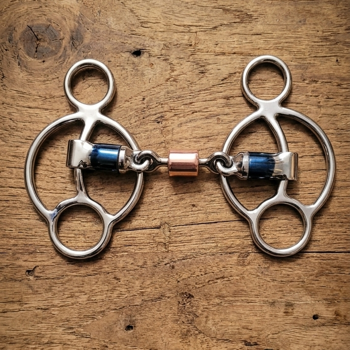 Slick 50 Sweet Iron Double-Jointed Horse Bit with Copper Roller for Soft Control & Training Performance