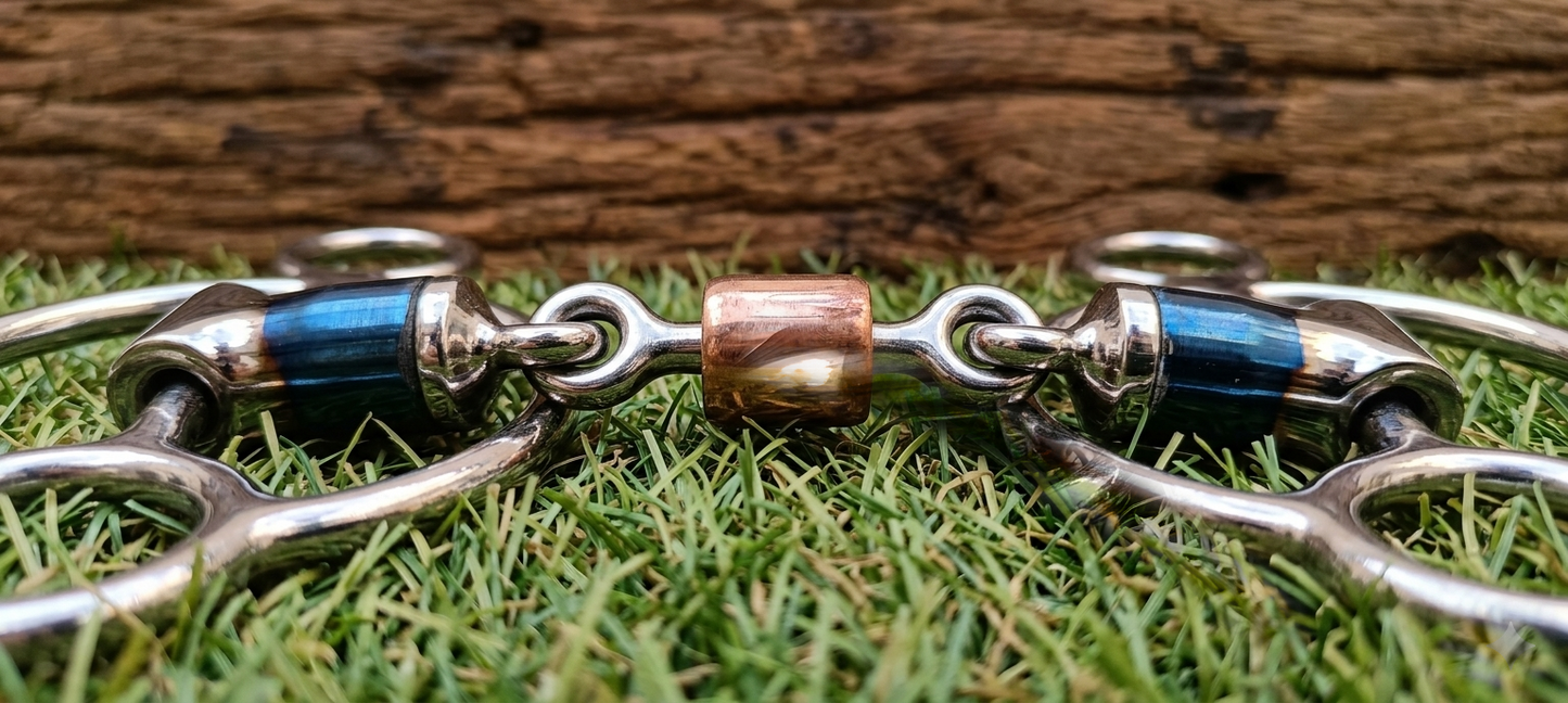 Slick 50 Sweet Iron Double-Jointed Horse Bit with Copper Roller for Soft Control & Training Performance